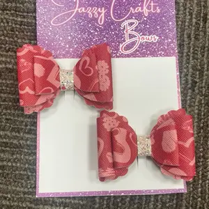 Valentines Hair Bows for girls, 2pcs 3in valentines Hair Bows Clips for Girls