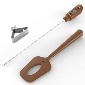 Candy spatula with thermometer built in and pot clip fast instant read digital candy thermometerspatula thermometer for candy makingchocolatejamssyrups with bpa free silicon spatula