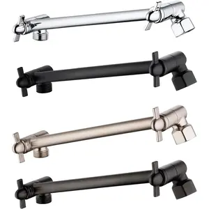 Adjustable Shower Arm Extension for Bathroom - 8 Inch Solid Brass With Lock Joints, Chrome Finish, Tool-Free Installation