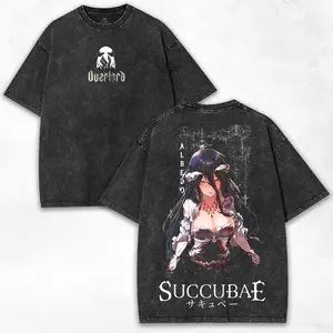 Demon Queen x Gothic Overseer Aesthetic + Double Print Heavy Cotton Oversized Tee + Washed Retro Streetwear Collector Shirt