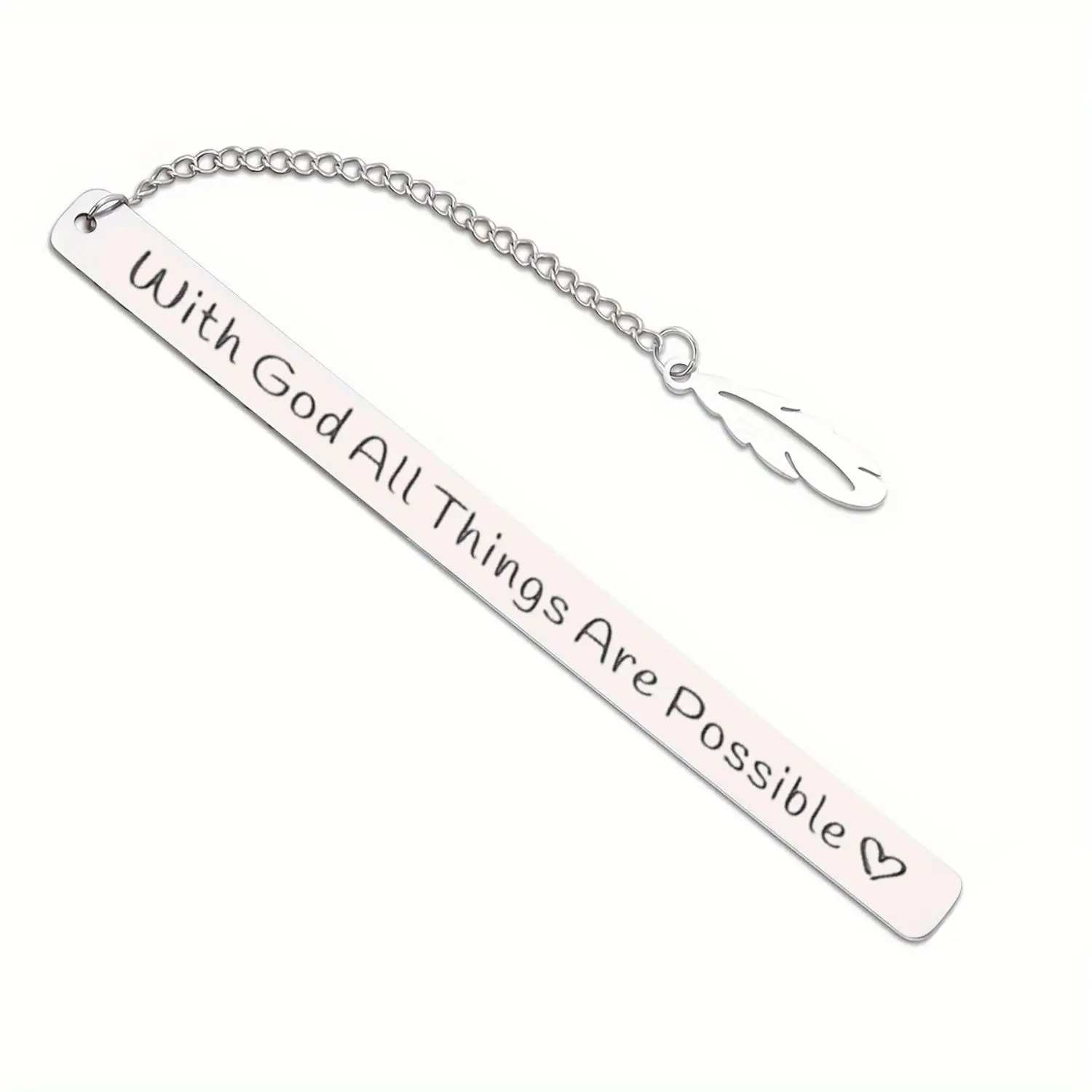 Stainless Steel Bookmark, 1 Count with Chain, Book Mark with Bible Verse, Reading Bookmark, Office Stationery & Supplies