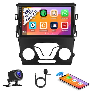 9 inch Android 15 Car Radio for Ford Mondeo 2013-2019, 2G+32G with Wireless CarPlay, Android Auto, Mirror Link, GPS Navigation, WiFi, EQ, FM, Bluetooth, Backup Camera, MIC, CarPlay Wireless Adapter, Father's Day Gift