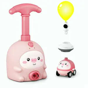 Balloon Car Toy Set, Air-Powered Balloon Launcher & Racing Cars For Kids 3+, Safe Pressure Inflation, 6 Balloons &  Animal Figures