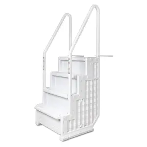Poolzilla Premium Deck-Mounted Pool Ladder with Dual Handrails — Fits 48"–54" Above Ground Pools