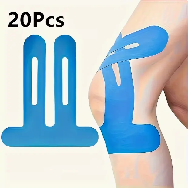 20pcs Of Sports Tape, Breathable, Waterproof And Elastic, Knee Support - Elastic Pre Cut Sports Strip, Suitable for Running, Football, Fitness, Hiking, Cycling, A Regular Item for Sports Enthusiasts