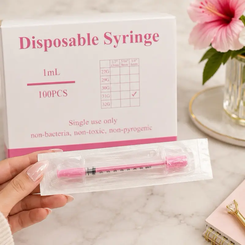 Pink Syringe 31g 6mm 100ct