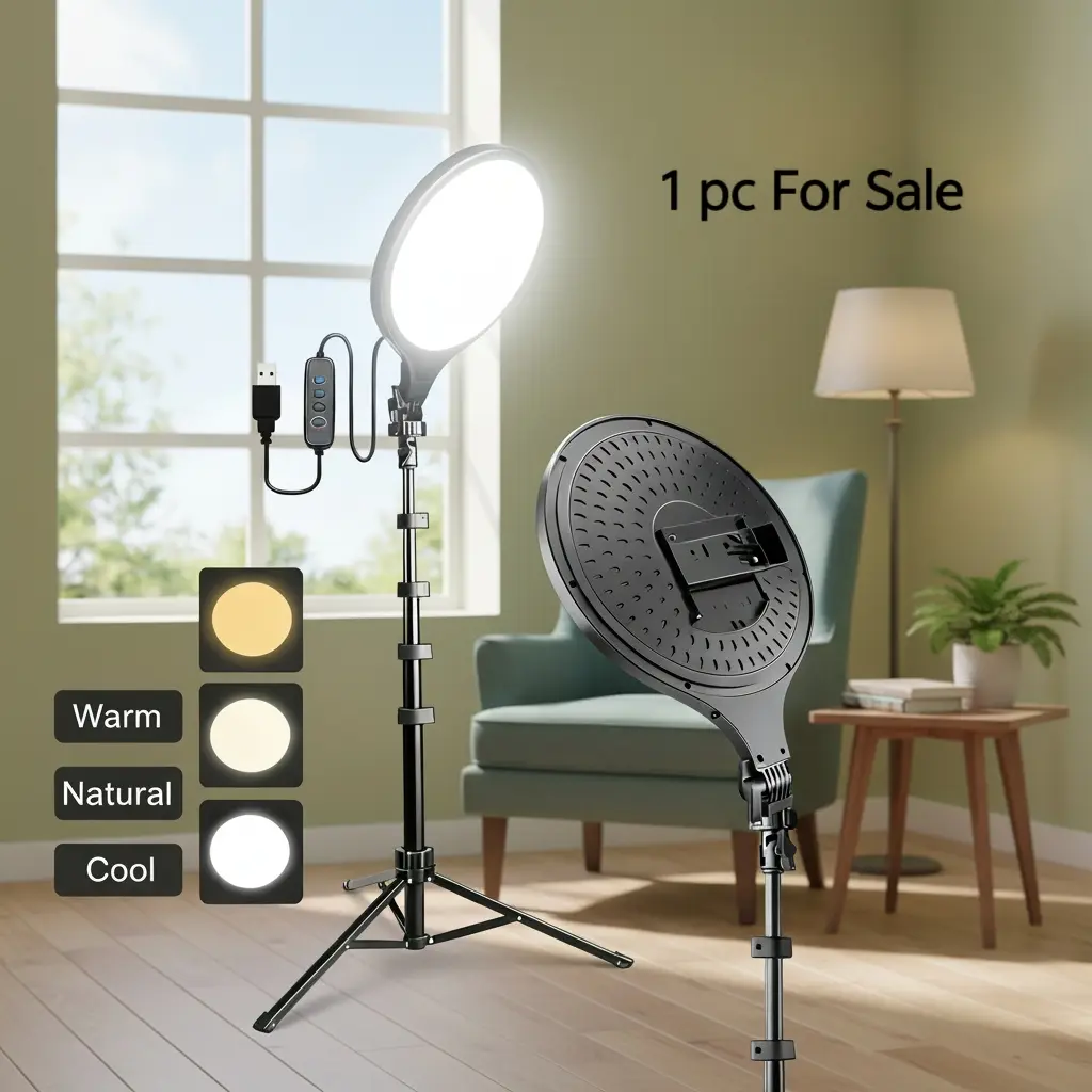 10" Adjustable 3-Color ring lights with 63" Telescopic Stand Complete Studio Kit for ContentCreators, TikTok Recording, and Makeup#panel light#tiktoklight
