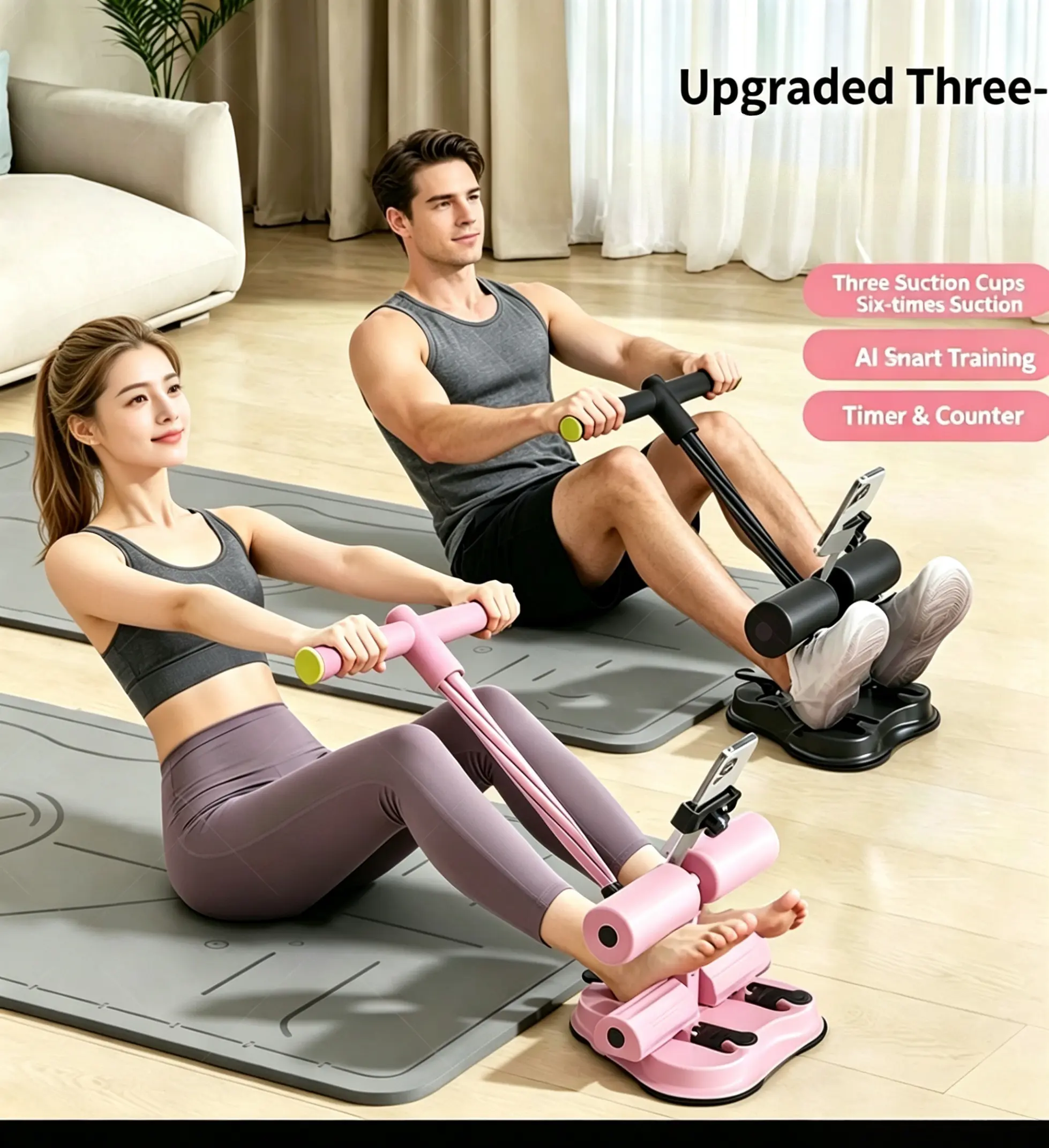 Portable Waist Twist Machine - Unisex Core Workouts Tool for Abs at Home, Flat Tummy Workouts, Twisting Ab Training, Compact Home Fitness Assistant with Suction Cup, Resistance Bands, Phone Holder, Abdominal Muscle Trainer, Workouts For Flat Tummy