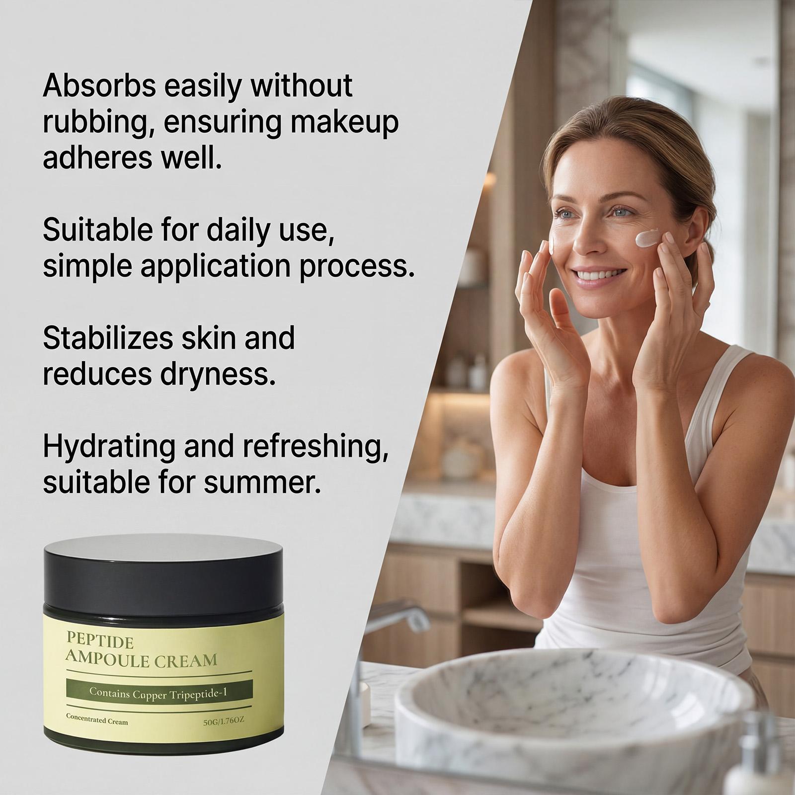 Peptide Ampoule Face Cream with Adenosine Lavander Oil Fine Line Treatment Moisturizing Elastin Boost Korean Skincare (1.69 fl oz)