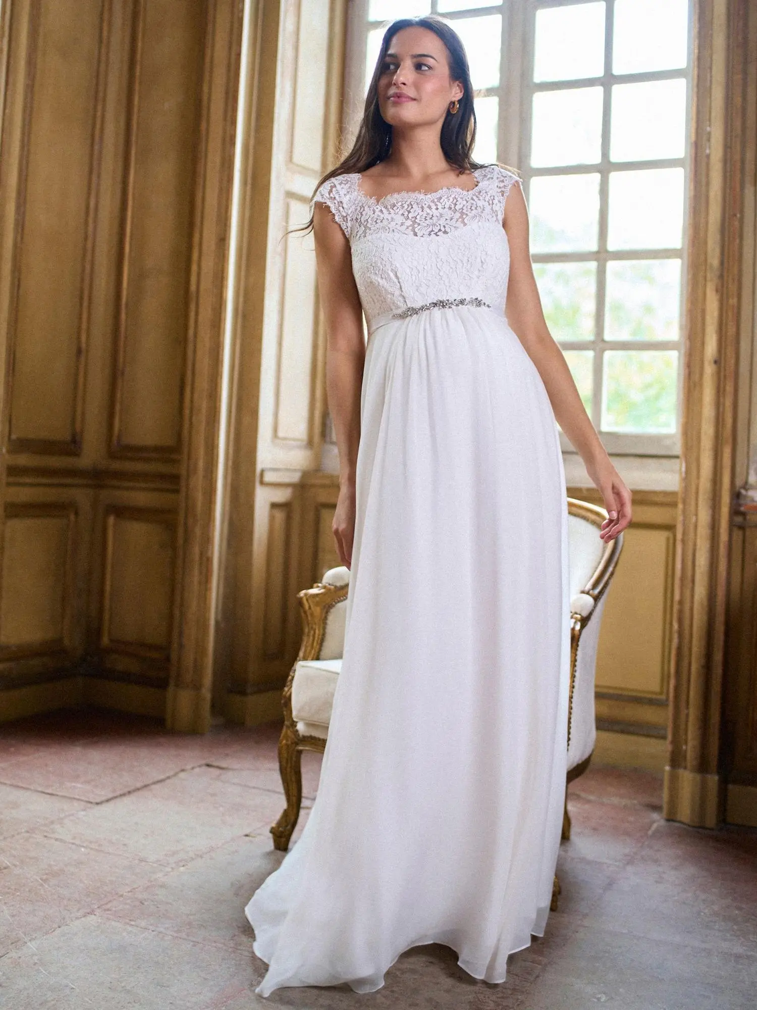 Seraphine - Angelika 2 Silk Lace Bodice Maternity Wedding Gown
