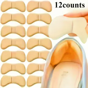[Anti-Blister] Self-Adhesive Heel Cushion Inserts | 12 pcs | Footwear Sponge | Anti-Blister, Thick 4D Comfort Pads | Unisex Heel Protection | Men & Women | Foam | Heel Liners, Insoles