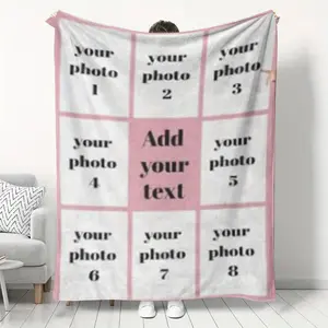 Custom Photo Blanket with Text, Personalized Picture Flannel Throw, HD Digital Printing, Stain Resistant, Perfect Gift, Personalized Picture Blankets