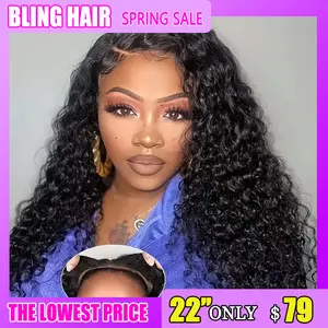 Bling Hair Deep Wave 9x6 Glueless Wigs Human Hair 5x5 Lace Clousure Wig For Black Women Ready to Wear 13x6 Deep Culy Wig Brazilian Human Hair Wig Pre Plucked TikTokShopBlackFriday
