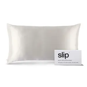 Slip Silk Pillowcase | King Size, Zippered Closure | White | 100% Pure Mulberry Silk | Anti-Aging, Anti-Sleep Crease, Anti-Bed Head | Designed to be gentle on Skin & Hair, Luxury Sleep Essential