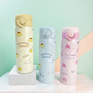 MINISO SR Series 316 Magic Flip - Lid Thermos 500mL, Pink/White/Blue/Yellow, NEW YEAR&Birthday Cute Gift, Suitable for Office/Commute/School Drinkware Flasks Portable Bottled Water Bottles Tumbler Tumbler Mug