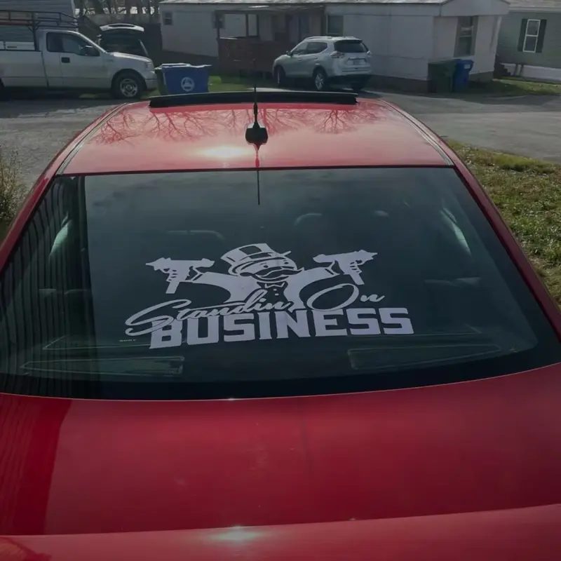 Standing on Business Permanent Vinyl Decal - 5-8in Height, Emblem Car Stickers, White Trash Vinyl Decal, Car Decoration Exterior Accessory