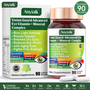 Anytalk Eye Vitamin Supplement Protect Eyes Contains Animal Ketone Zeaxanthin and Lutein 90 Vitamin Capsules A