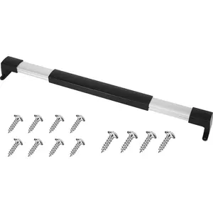 RV Screen Door Cross Bar Handle, Adjustable from 21 5/8" to 28 5/8" with Non-Slip Grip for RV Motorhome, Camper, Travel Trailer - Black