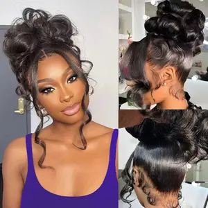 Yilike Body Wave 360 Lace Front Wigs Human Hair 28 Inch Hidden Strap HD Lace Front Wigs Human Hair 180 Density Drawstring 360 Full Lace Frontal Glueless Wigs Human Hair Pre Plucked Wig for Women