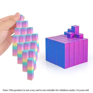 3D Printed Modular Art Decompression Cube-concentration Training Aid and Sculpture, Gradient or Solid Color Optional (suitable for Teenagers), Healing Building Toys Over 14 Years Old, Blocks, Puzzle Cube