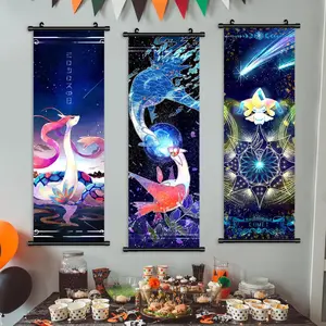 Cartoon Pet Pattern Wall Banner, 3 Counts/set Colorful Modern Artistic Canvas Wall Art, Decorative Artwork, Wall Decor for Home Living Room Bedroom Study Room, Poster, Anime Design