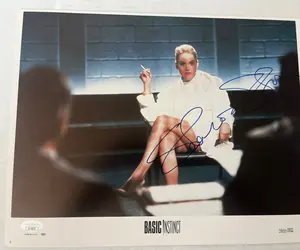 SHARON STONE SIGNED 11X14 BASIC INSTINCT WITH JSA CERT