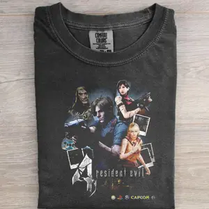 Resident Evil 4 T-Shirt v2, Survival Horror Video Game Graphic Tee, Leon Kennedy Inspired Shirt, Retro Gaming Unisex T-Shirt, Gift for Gamers, Gift for Men, Gift for Women, Crew Neck T-Shirt, Trending T-Shirt
