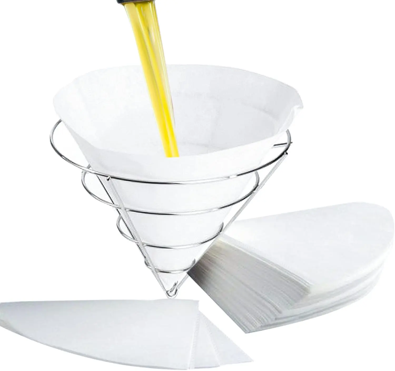 30 Pack 10" Deep Fryer Oil Filters,  Non Woven Cooking Oil Strainer,  Maple Syrup Filter Set, Cones Commercial Filter for Restaurants, Kitchen, Cafes,  , Hotels