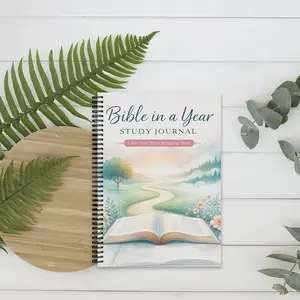 Bible in a Year Study & Reflection Journal - Spiral Notebook for Scripture Reading, Weekly Reflections & Personal Notes, 114-Page Guided Devotional Log for Men & Women, Christian Faith Planner