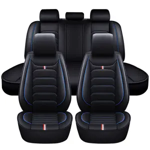 OTOEZ Universal Waterproof PU Leather Car Seat Covers Full Set for Most Sedan SUVs Full Coverage Breathable Five-Seat Car Seat Protectors Car Seat Cushion