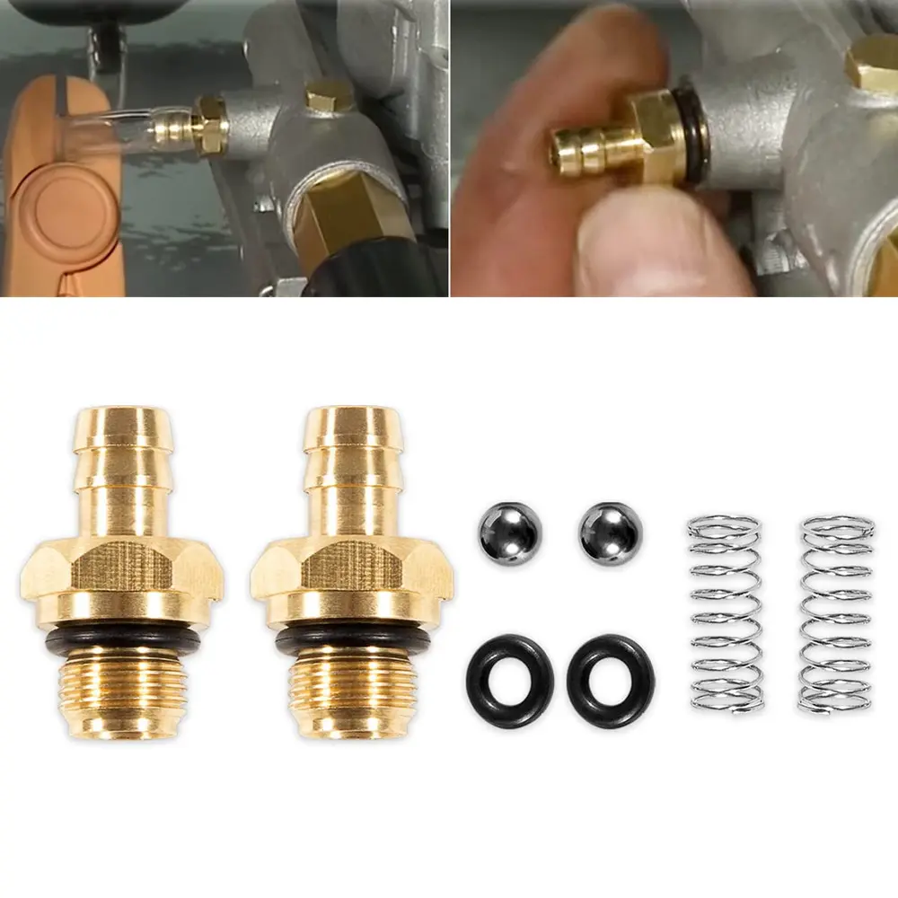 High Pressure Washer Chemical Soap Injector Kit Set with Barb & 2 Check Valve Balls, 1/8''-27 BSP Male Thread, 1-Year Support for Briggs&Stratton 190593GS, 190635GS