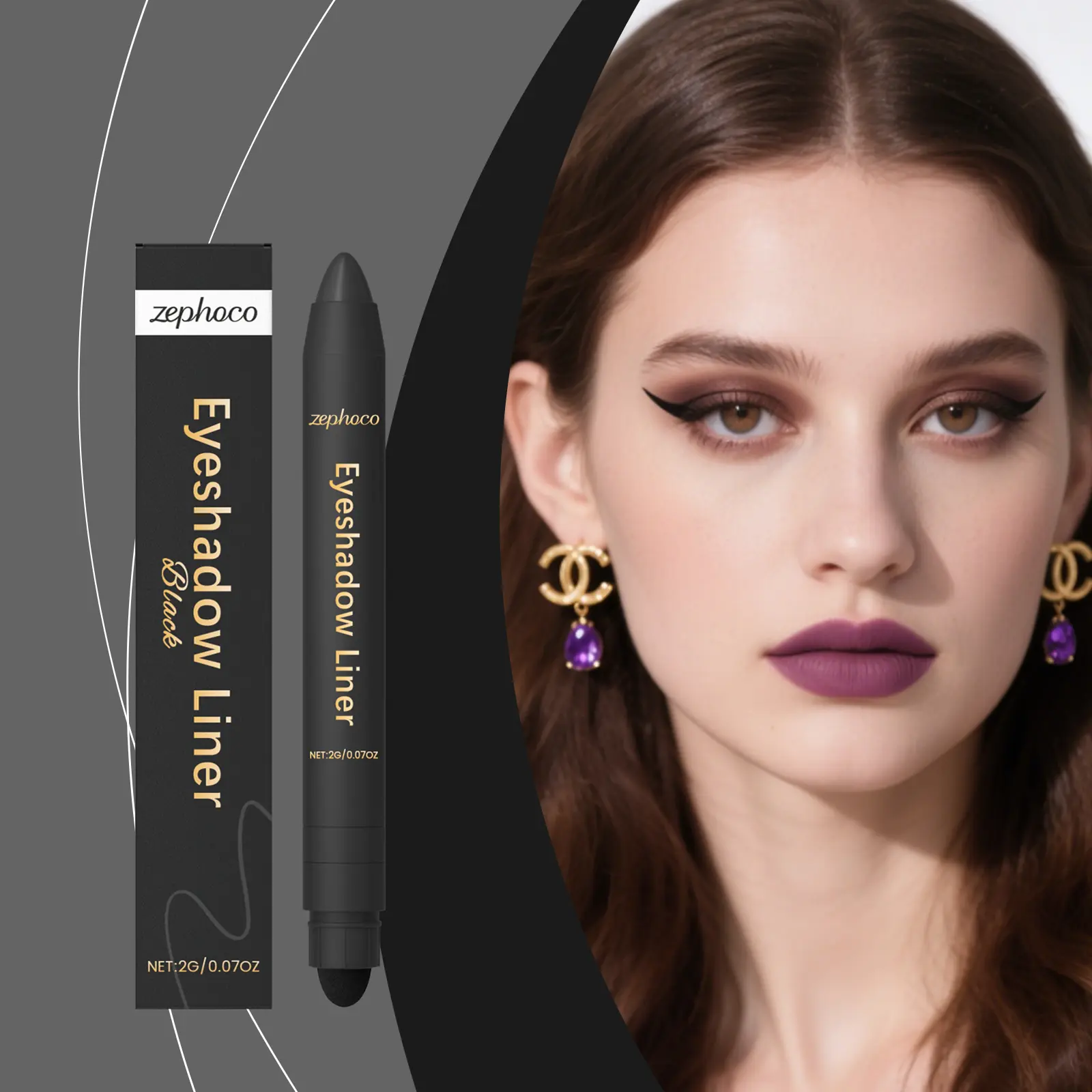 Dual-Ended Eyeshadow Liner Stick for Adults - 2-in-1 Cream Eyeshadow Pencil with Built-in Smudge Sponge, Waterproof, Long-Lasting, Shimmer Matte, Blendable, High Pigment, Moisturizes, All Skin Types, Single Item Eye Makeup Crayon