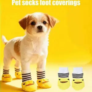 Pet Socks Foot Coverings with Anti-Slip Pads, Anti-Scratch & Anti-Dirt Protection, Comfortable Fit for Pets, Ideal for Indoor Use