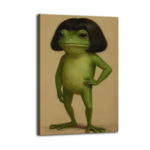 Whimsical Frog playroom Canvas Aesthetic For The Bedroom Wall Sitting Room Dormitory Wall Office Wall Poster Decorative Painting Canvas Wall decor