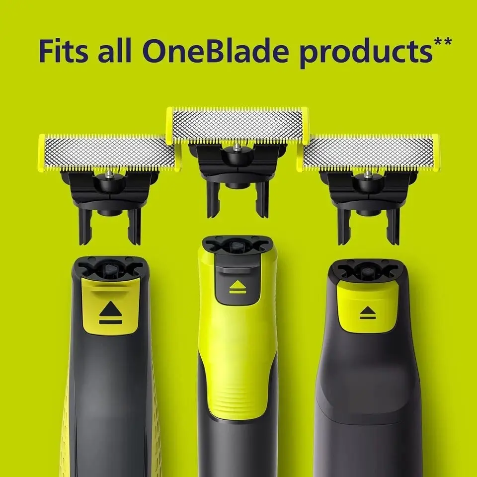 T-Blade 3-Pack Razor Heads, Compatible with Philips Norelco OneBlade QP2523, QP2527, QP6523, QP2520, QP2533, QP2630, QP6520, Premium Replacement Shaving Accessories, Ideal Gift
