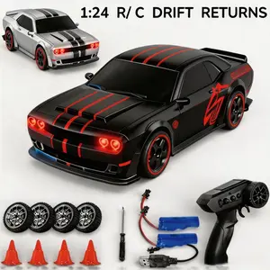 Dodge Hellcat 4WD RC Drift Car High Speed LED Lights Toys for Kids Boys Birthday Gifts Outdoor Play Indoor Fun