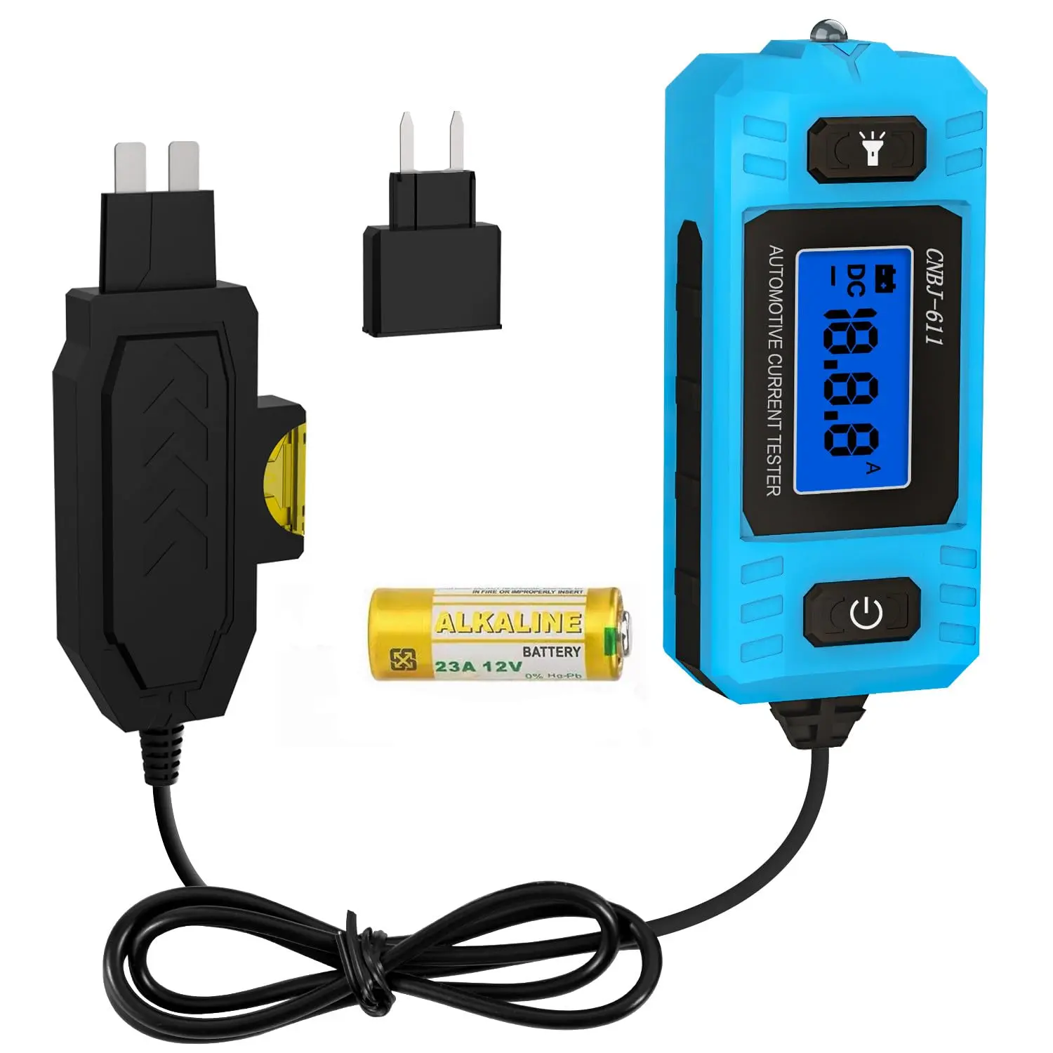 Handheld Automotive Circuit Fault Probe Diagnostic Tool, 20A 48V High-Precision Current Tester, 2-in-1 Robust Compact Wire Tracer Short Finder, Electronic Repair Tool with LED Display & Front Light
