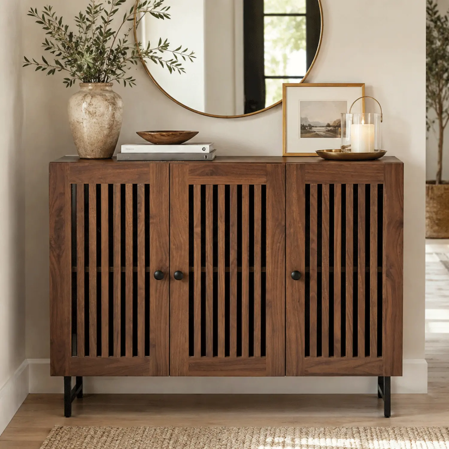 Multifunctional Storage Sideboard Cabinet with Doors,Floor Storage Cabinet,Freestanding Side Cupboard Pantry with Adjustable Shelf for Bathroom Living room Furniture Organization storage cabinets drawer dresser Cupboard Organizer