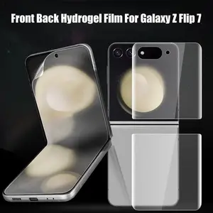 Hydrogel Screen Protector Set for Samsung Galaxy Z Flip 7/6/5 5g, Full Coverage Anti-Scratch Soft Gel Film, High Clarity Transparent Protection