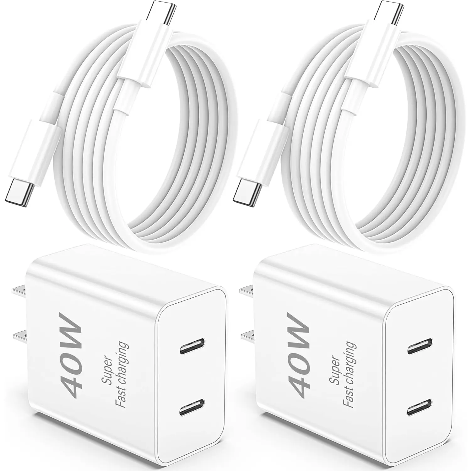 For iPhone 17 Pro Max Charger Fast Charging, 40W Dual USB C Fast Charger Block with 10ft Type C Charging Cable Cord for iPhone 17/17 Pro/17 Pro Max/Air/16/16 Pro/16 Pro Max/16 Plus/15/15 Pro Max
