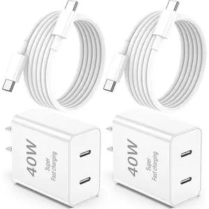 For iPhone 17 Pro Max Charger Fast Charging, 40W Dual USB C Fast Charger Block with 10ft Type C Charging Cable Cord for iPhone 17/17 Pro/17 Pro Max/Air/16/16 Pro/16 Pro Max/16 Plus/15/15 Pro Max