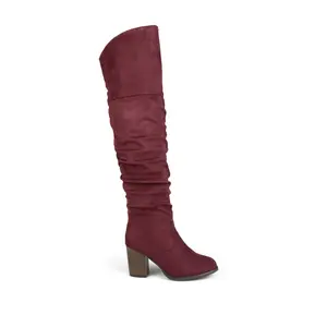 KAISON BOOTS IN WIDE WIDTH - Wine Faux Suede