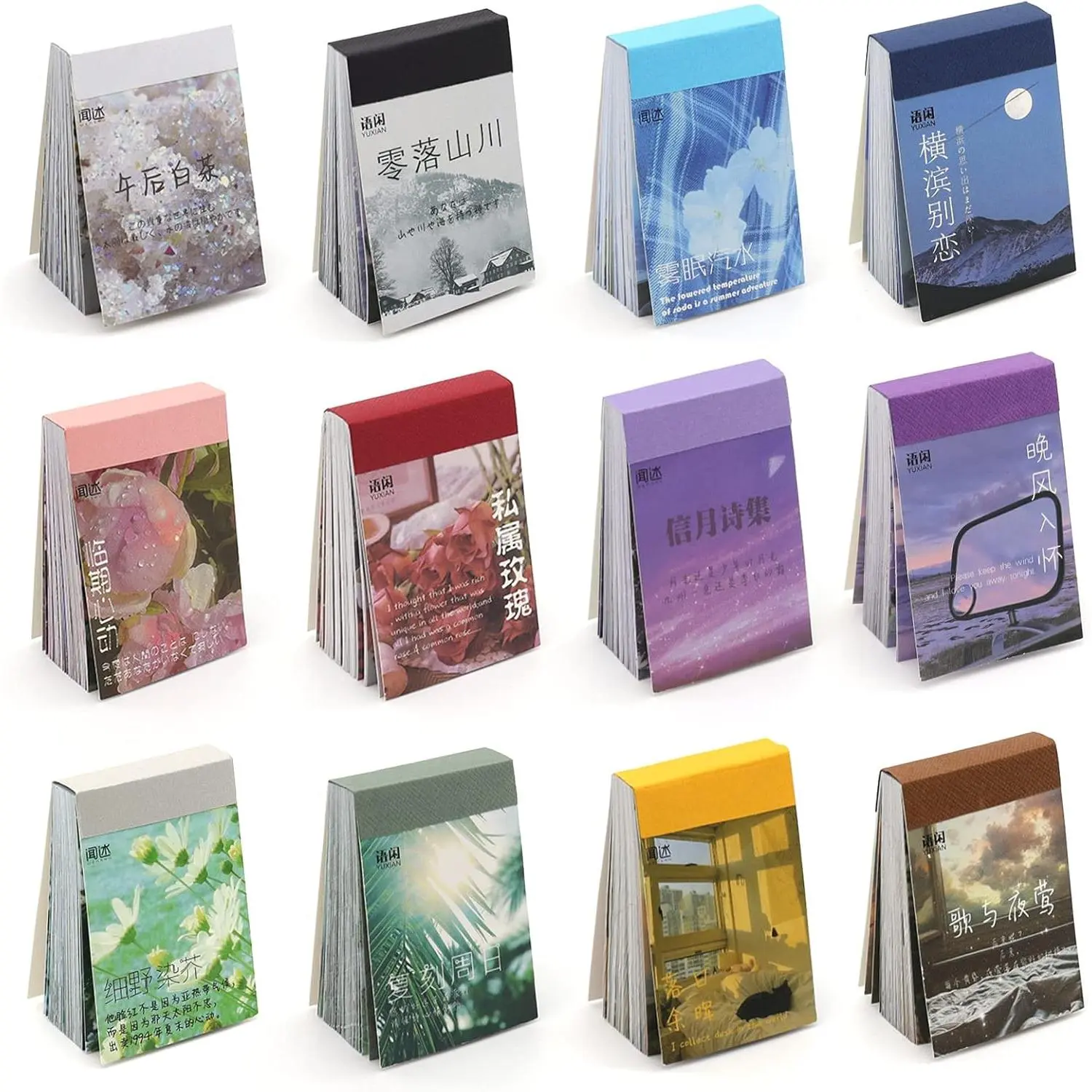 600-Count Washi Sticker Packs, 12-Set Office Stationery for Scrapbook Photo Album, Diary Planner, DIY Arts, Crafts, Card Making & Laptop Decoration