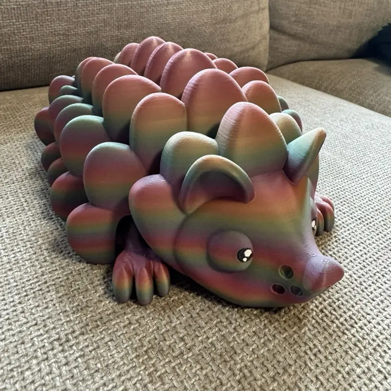 3D Printed Large, Articulated Hedgehog Fidget Toy for Stress Relief, Focus Enhancement (for Kids, Teens)