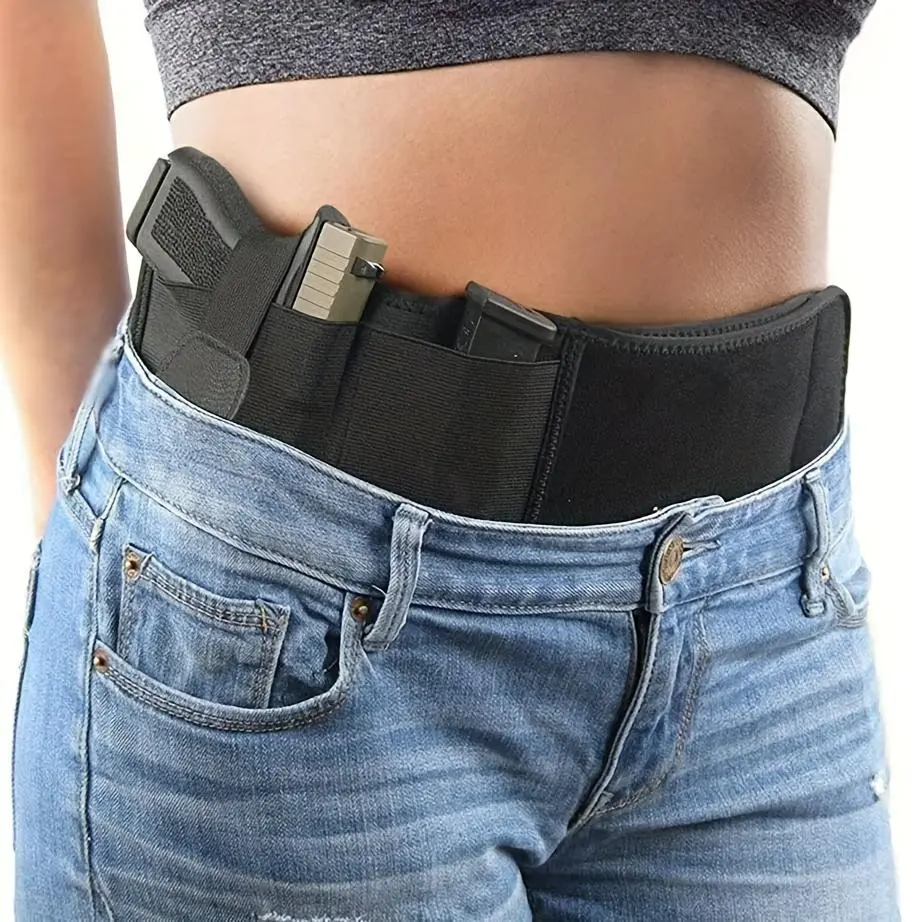 Concealed Carry Bellyband Holster - Unisex Waist Holster Compatible with LCP, S&W M&P 40 Shield Bodyguard, Sig Sauer, Beretta