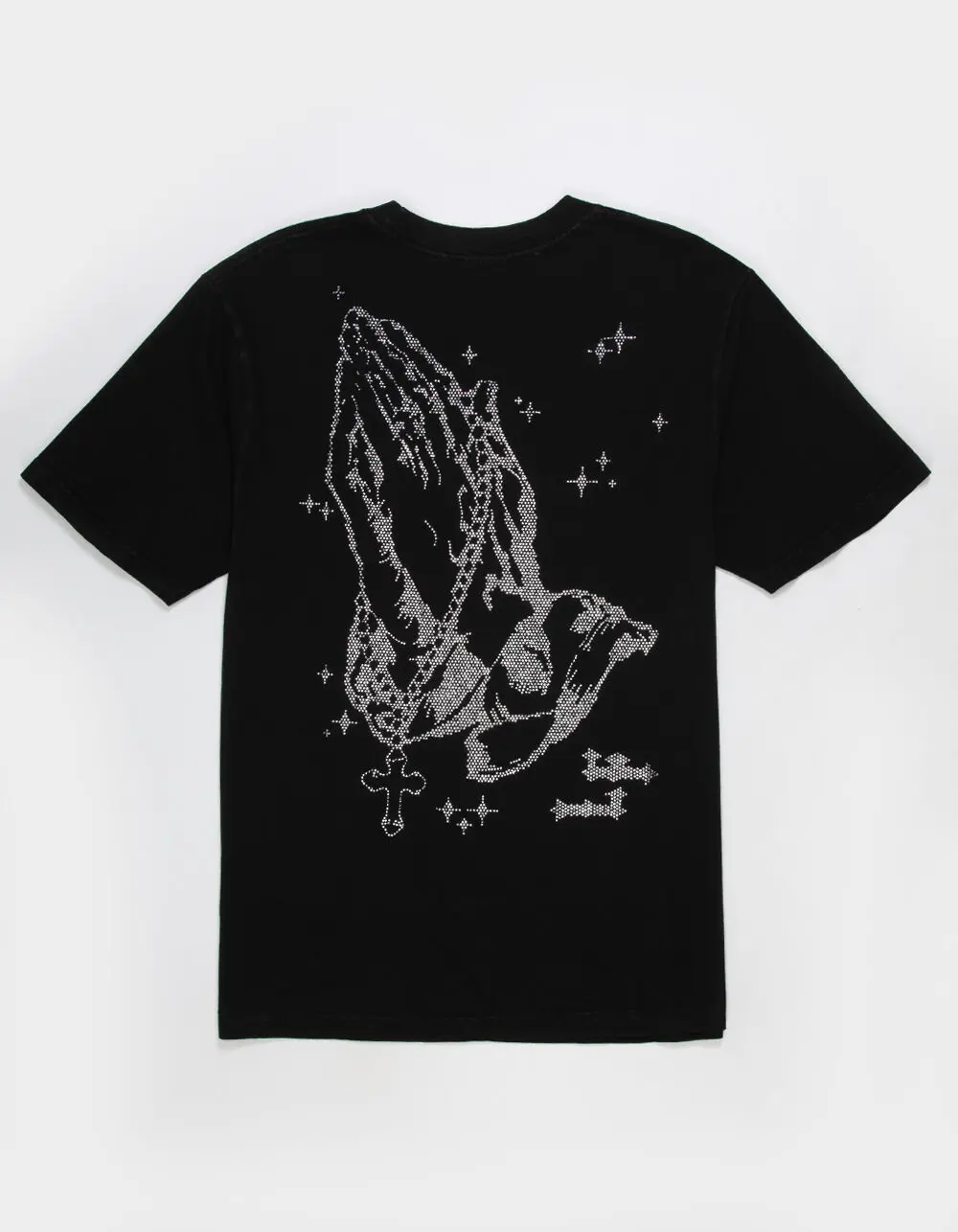 LA FAMILIA Prayer Hands Mens Rhinestone Boxy Tee