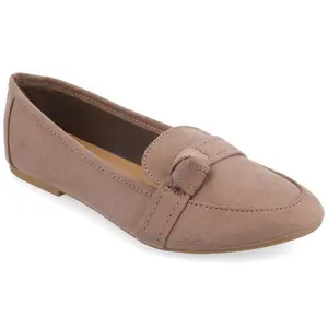 Journee Collection Women's Marci Slip On Round Toe Loafer Flats Taupe 8.5