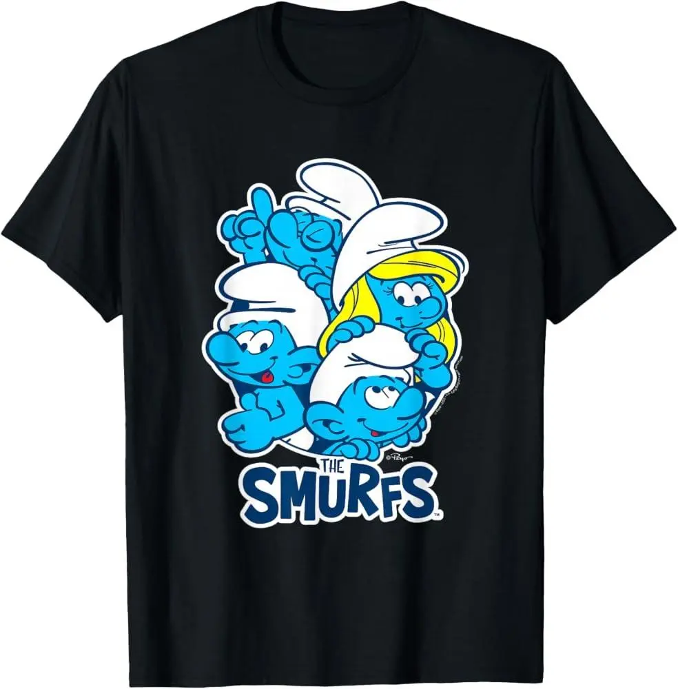 The Smurfs Group Picture Retro Cartoon T-Shirt