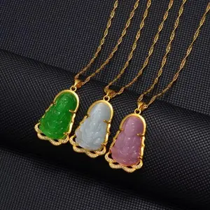 Buddha Charm Necklace / Clear Pendant / Buddhist / Jewelry / Guanyin / Amulet