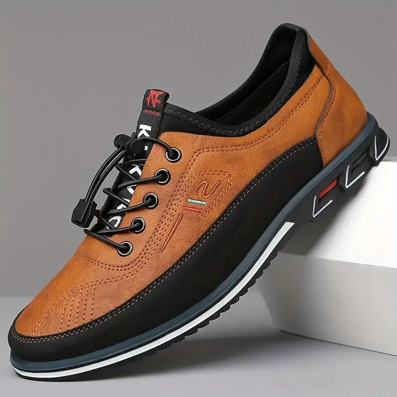 New men's casual leather shoes for autumn!  Korean version of trendy lace-up + breathable low-top, brown and black versatile soft-soled shoes show super texture, 20-60 years old are suitable for any occasion and can be easily controlled!